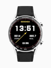 Sekonda Active Plus Black Leather Strap Smart Watch - Image 2 of 6