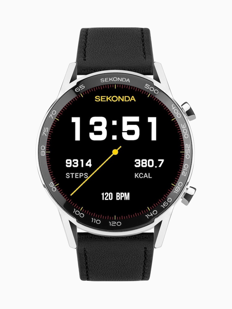 Sekonda Active Plus Black Leather Strap Smart Watch - Image 2 of 6