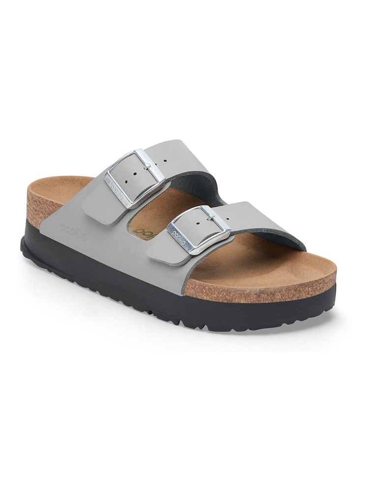 Birkenstock Grey Arizona Platform Flex Nubuck Sandals - Image 2 of 3