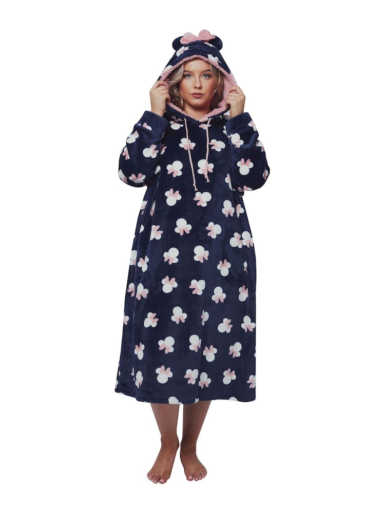 Character Blue Minnie Mouse Blanket Hoodie with Hood - Image 1 of 2