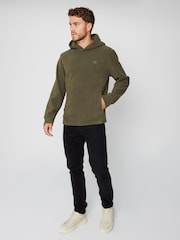 Threadbare Khaki Green Microfleece Overhead Hoodie - Image 3 of 4