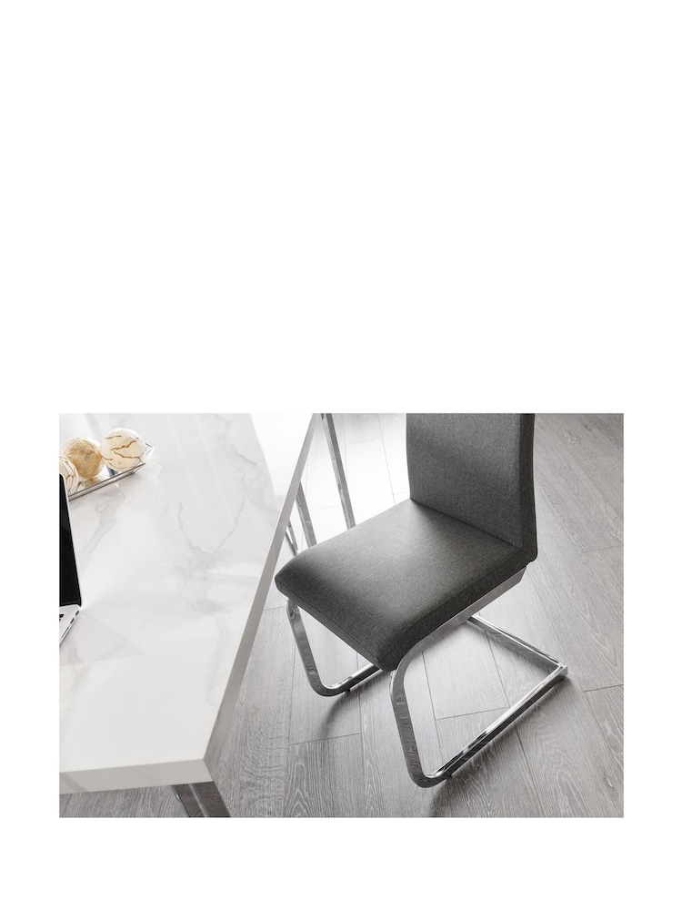 Julian Bowen Chrome Positano Dining Table - Image 2 of 3