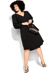 City Chic Quiero Midi Black Dress - Image 1 of 3