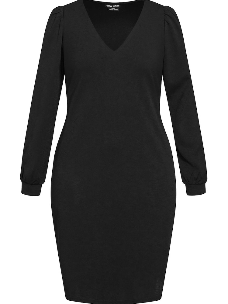 City Chic Quiero Midi Black Dress - Image 3 of 3