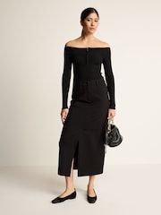 Black Ponte Column Skirt - Image 1 of 5