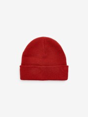 Brick Red Flat Knit Beanie Hat (3mths-16yrs) - Image 1 of 2