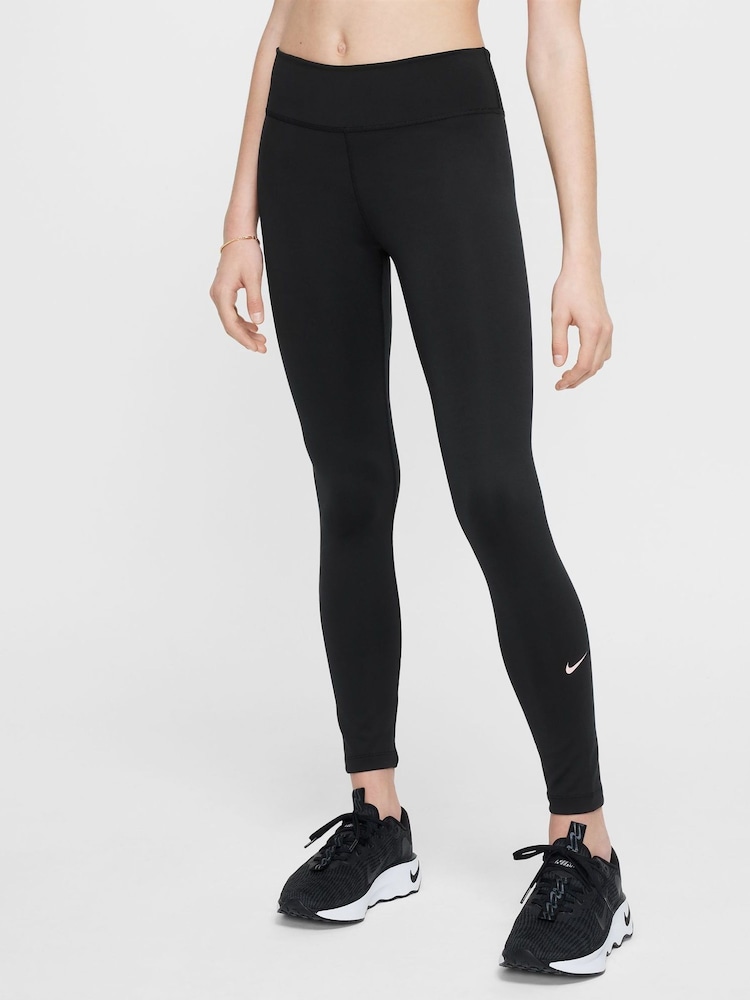 Nike Black/Pink Dri-FIT One Leggings - Image 1 of 1