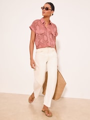 Pink Geo Burnout Short Sleeve Shirt - Image 4 of 5