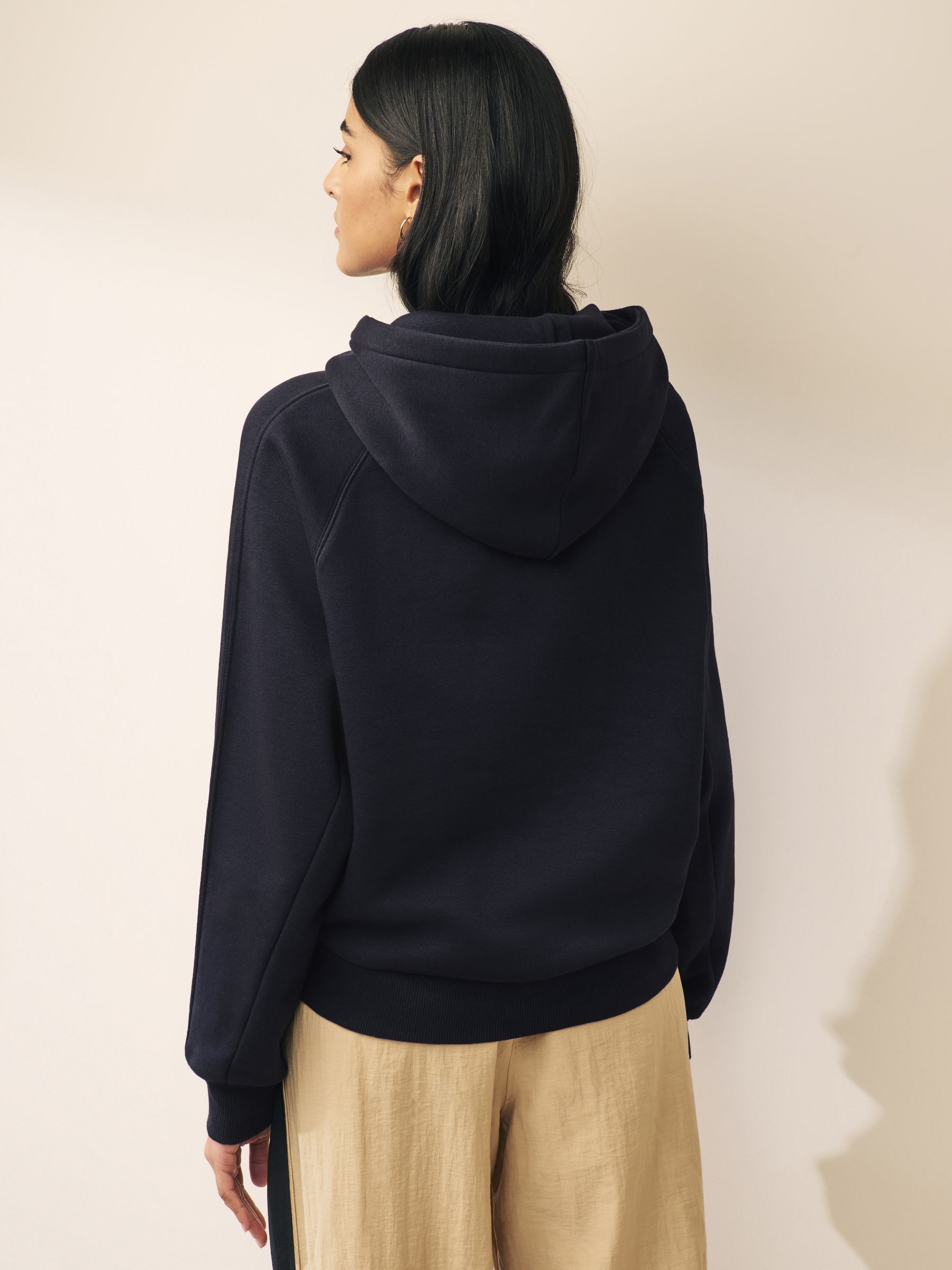 Buy Navy Blue Heavyweight Brushed Overhead Hoodie from Next