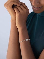 Beaverbrooks Silver Cubic Zirconia Infinity Heart Bracelet - Image 2 of 3