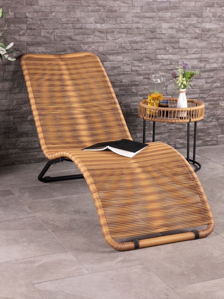Charles Bentley Natural Zanzibar Garden Sun Lounger - Image 1 of 5