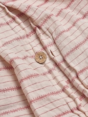 Piglet in Bed Mineral Red Ticking Stripe Linen Duvet Cover - Image 2 of 3