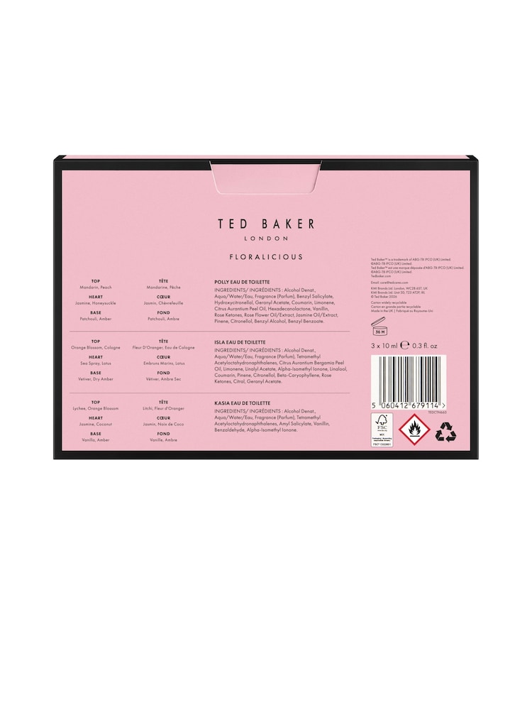 Ted Baker Floralicious Miniatures 3 x 10ml Eau deToilette Discovery Gift Set - Image 4 of 4 Ted Baker Floralicious Miniatures 3 x 10ml Eau deToilette Discovery Gift Set - Image 4 of 4
