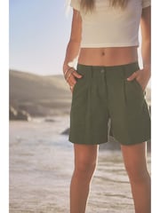 Marineblau/Khakigrün - Boy Shorts aus Leinenmischung, 2er-Pack - Bild 8 von 14