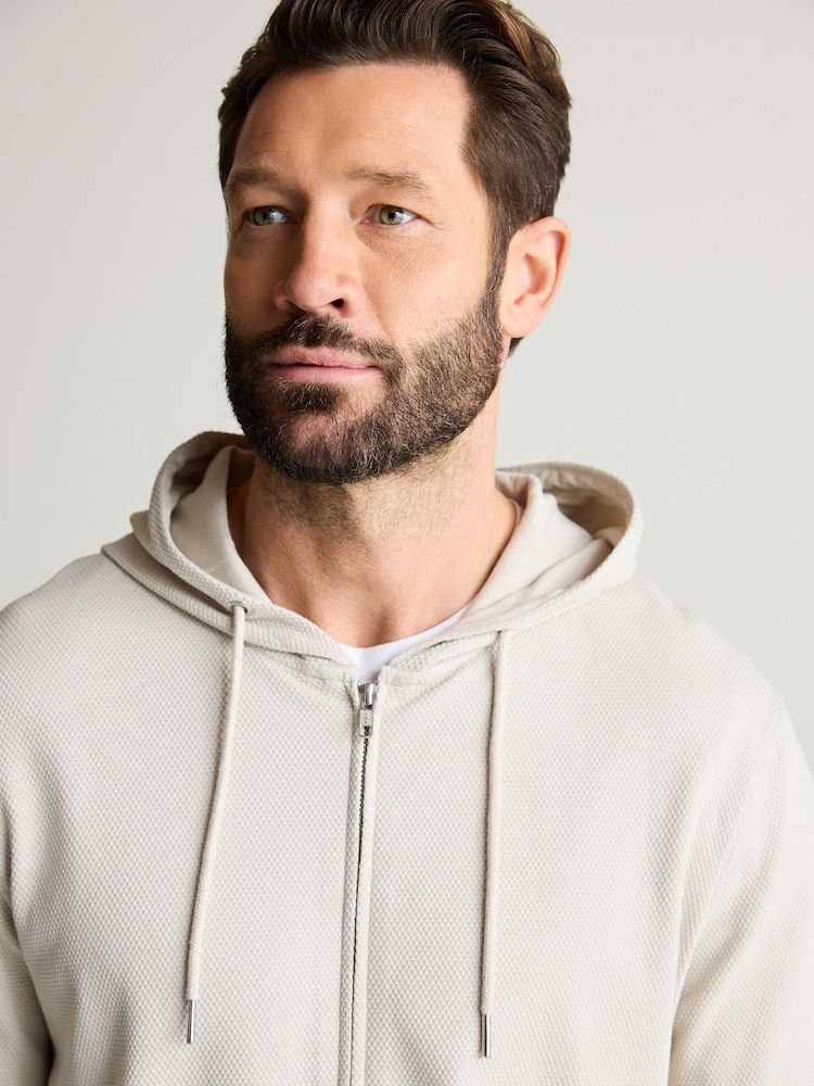 Stone Texture Lightweight Zip Up Hoodie - Image 1 of 8