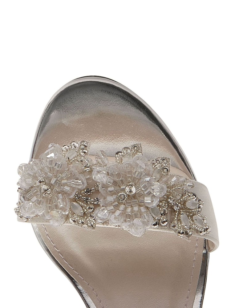 Rainbow Club Cream Regular Fit Mia Bridal Satin Wedding Sandals - Image 4 of 4