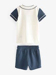 Navy Blue/White Baseball T-Shirt and Shorts Set (3mths-7yrs) - Image 6 of 7