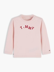 Tommy Hilfiger Pink Logo Long Sleeve T-Shirt - Image 1 of 3
