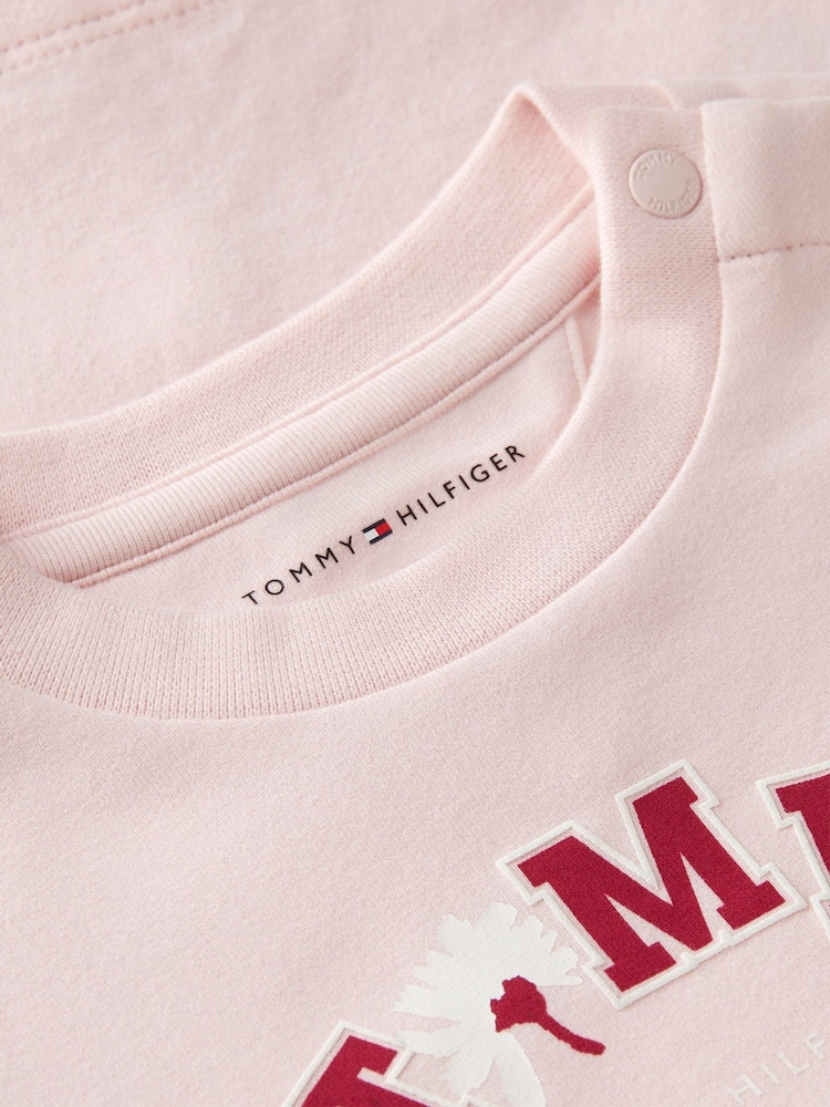 Tommy Hilfiger Pink Logo Long Sleeve T-Shirt - Image 3 of 3