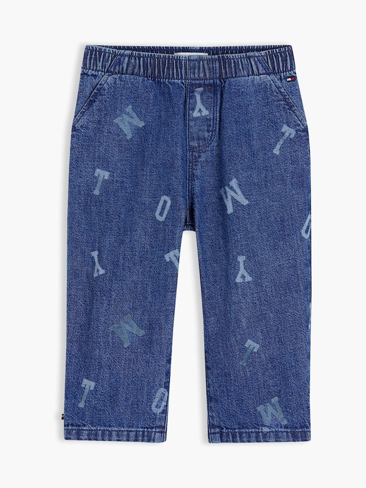 Tommy Hilfiger Blue Logo Elasticated Waist Jeans - Image 1 of 3 Tommy Hilfiger Blue Logo Elasticated Waist Jeans - Image 1 of 3