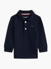 Tommy Hilfiger Blue Essential Regular Fit Long Sleeve Polo Shirt - Image 1 of 2