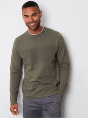 Threadbare Grey Cotton Crew Neck Jumper With Mock T-Shirt - Image 1 of 4