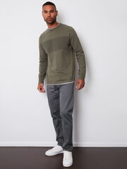 Threadbare Grey Cotton Crew Neck Jumper With Mock T-Shirt - Image 3 of 4