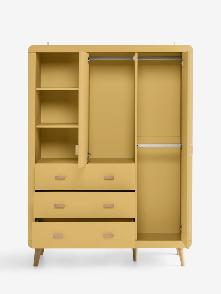 Mustard Yellow Double, 3 drawers Wardrobe - Image 11 of 11