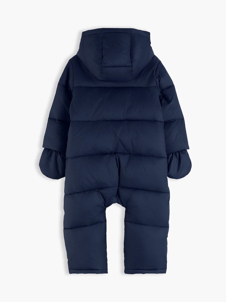 Tommy Hilfiger Blue Zip-Thru Snowsuit With Mittens And Booties - Image 2 of 3 Tommy Hilfiger Blue Zip-Thru Snowsuit With Mittens And Booties - Image 2 of 3