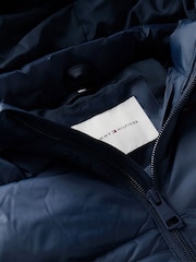 Tommy Hilfiger 旗幟刺繡拉鏈開襟連帽羽絨外套 - 圖片 3，共 3