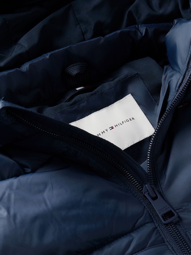 Tommy Hilfiger 旗幟刺繡拉鏈開襟連帽羽絨外套 - 圖片 3，共 3