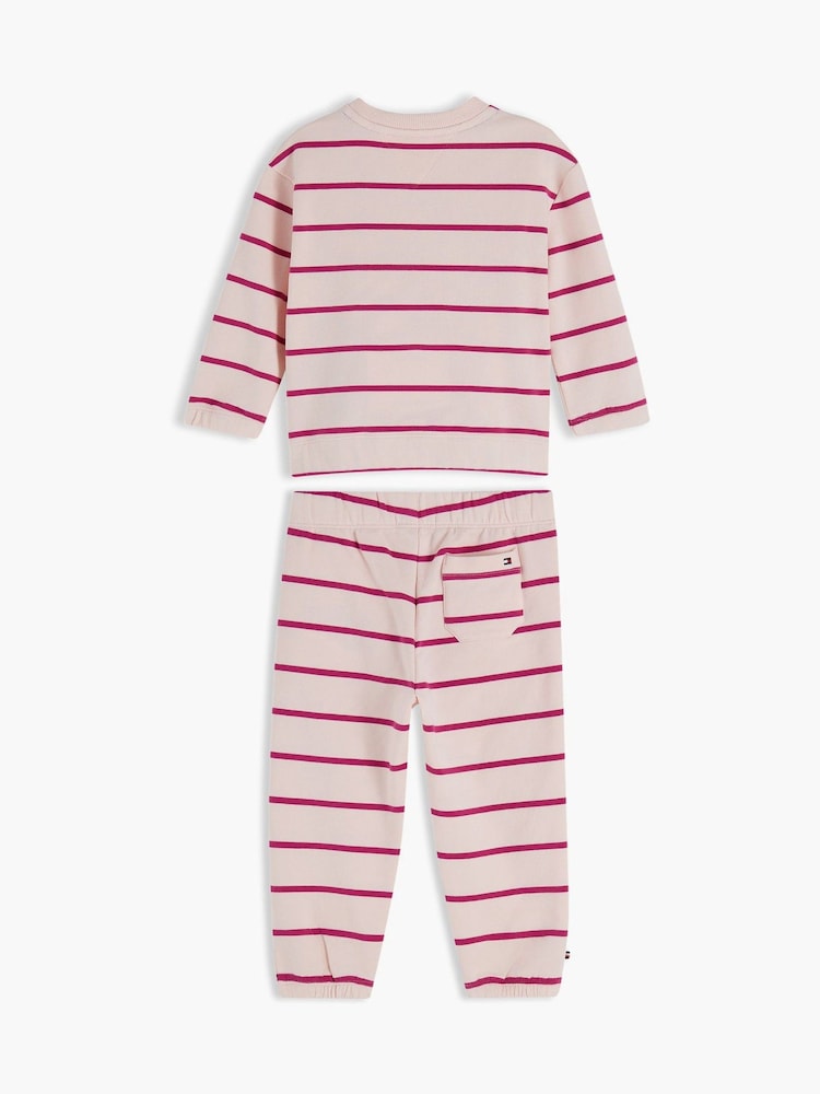 Tommy Hilfiger Pink Heart Flag Sweatshirt And Joggers Set - Image 2 of 2 Tommy Hilfiger Pink Heart Flag Sweatshirt And Joggers Set - Image 2 of 2