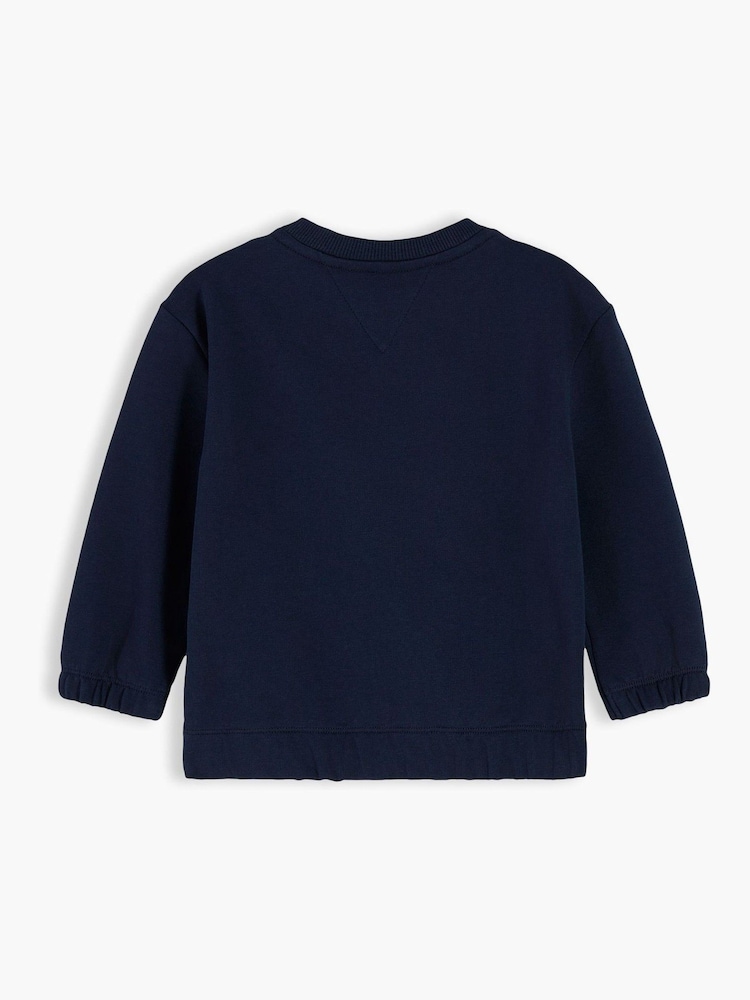 Tommy Hilfiger Blue Flag Embroidery Crew Neck Sweatshirt - Image 2 of 3