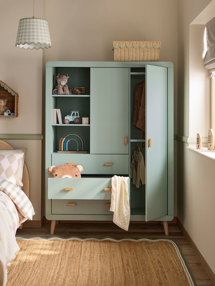 Sage Green Double, 3 drawers Wardrobe - Image 2 of 11
