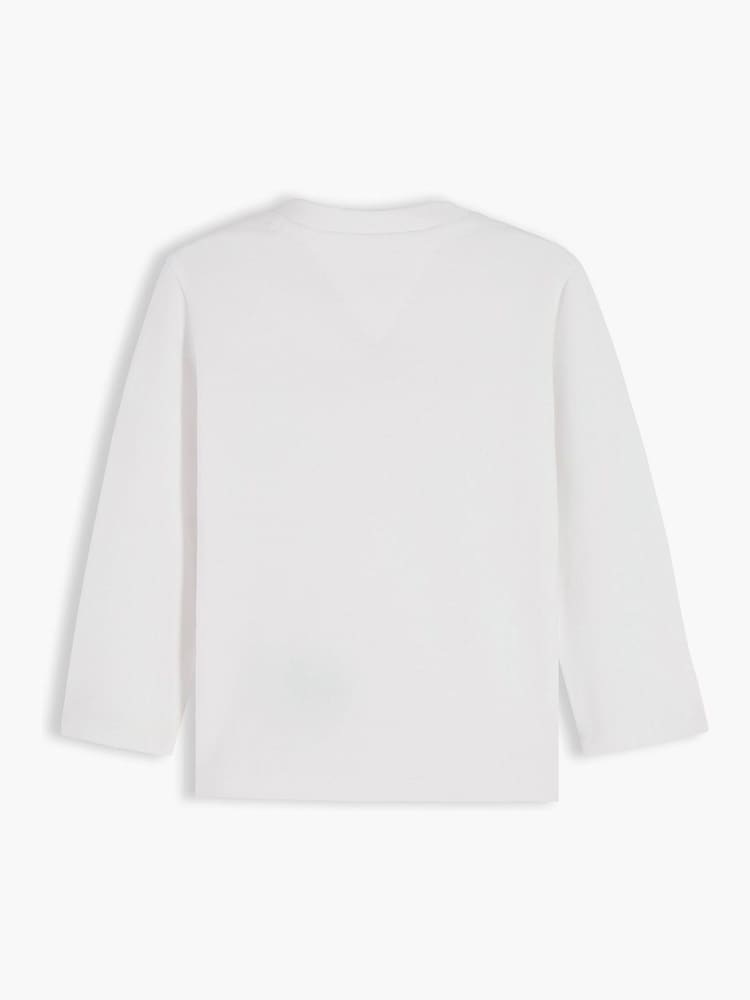 Tommy Hilfiger White Logo Long Sleeve T-Shirt - Image 2 of 3