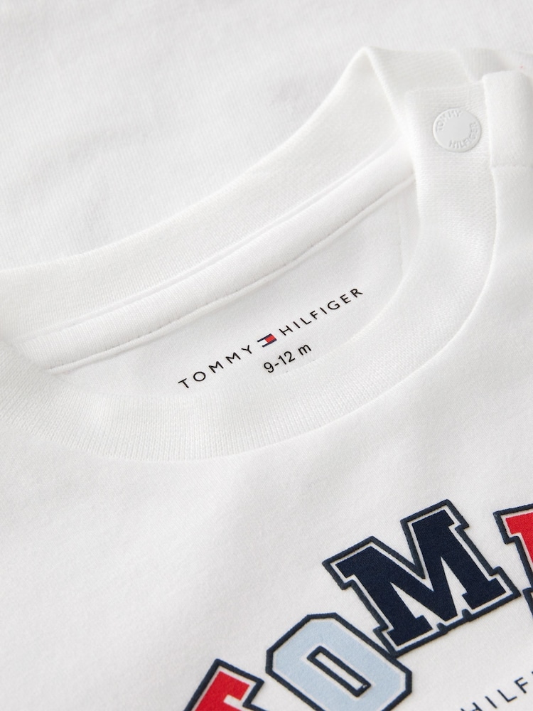 Tommy Hilfiger White Logo Long Sleeve T-Shirt - Image 3 of 3