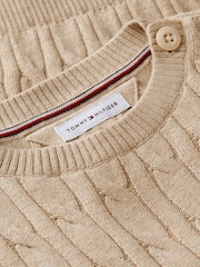 Tommy Hilfiger Gold Flag Embroidery Cable Knit Jumper - Image 3 of 3
