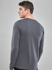 Charcoal Grey Regular Fit Long Sleeve Crew Neck T-Shirt - Image 2 of 4