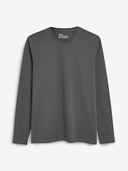 Charcoal Grey Regular Fit Long Sleeve Crew Neck T-Shirt - Image 4 of 4