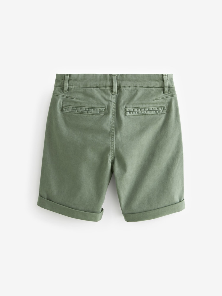 Khaki Green Washed Chinos Shorts (12mths-16yrs) - Image 2 of 3
