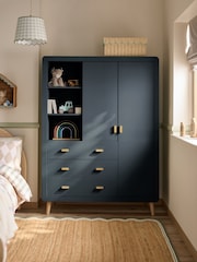 Slate Blue Double, 3 drawers Wardrobe - Image 1 of 11