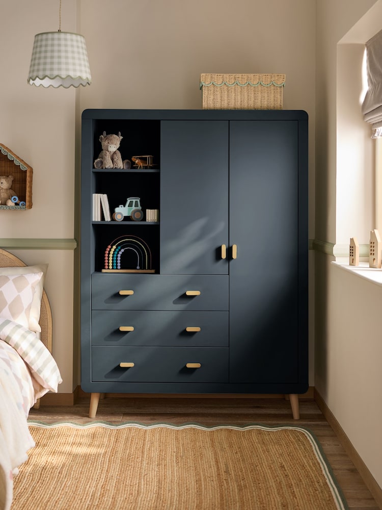 Slate Blue Double, 3 drawers Wardrobe - Image 1 of 11