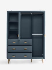 Slate Blue Double, 3 drawers Wardrobe - Image 11 of 11