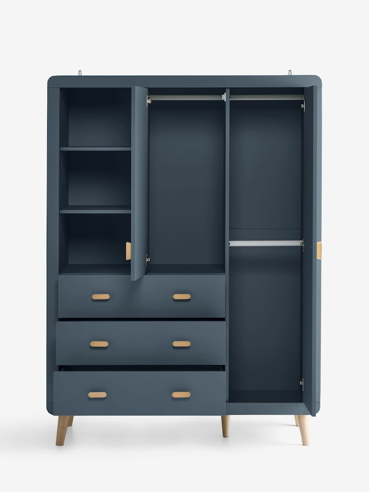 Slate Blue Double, 3 drawers Wardrobe - Image 11 of 11