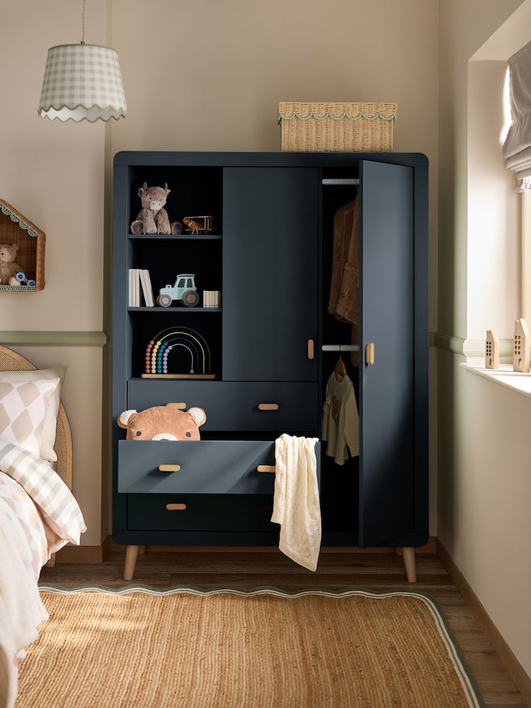 Slate Blue Double, 3 drawers Wardrobe - Image 2 of 11