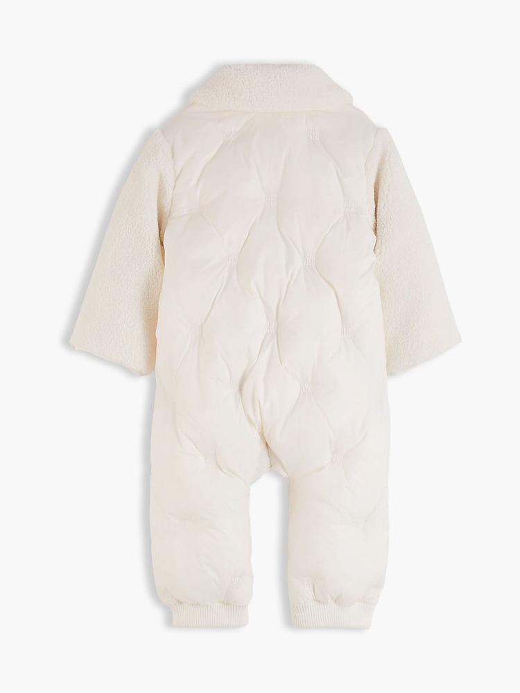 Tommy Hilfiger White Relaxed Flag Quilted Fleece Snowsuit - Image 2 of 3 Tommy Hilfiger White Relaxed Flag Quilted Fleece Snowsuit - Image 2 of 3
