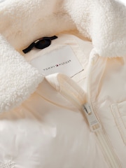 Tommy Hilfiger White Relaxed Flag Quilted Fleece Snowsuit - Image 3 of 3