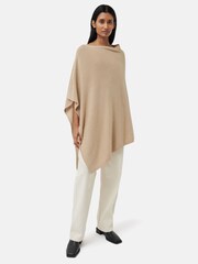 Jigsaw Beige Wool Blend Poncho with Cashmere - Image 2 of 6