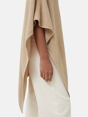 Jigsaw Beige Wool Blend Poncho with Cashmere - Image 3 of 6