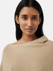 Jigsaw Beige Wool Blend Poncho with Cashmere - Image 4 of 6
